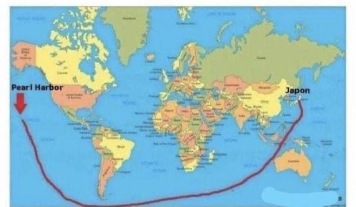 This is how Japan attacked Pearl Harbor according to flat earthers.