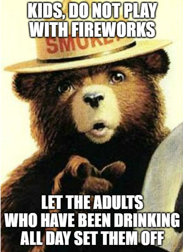 The golden rule at Fourth of July celebrations.