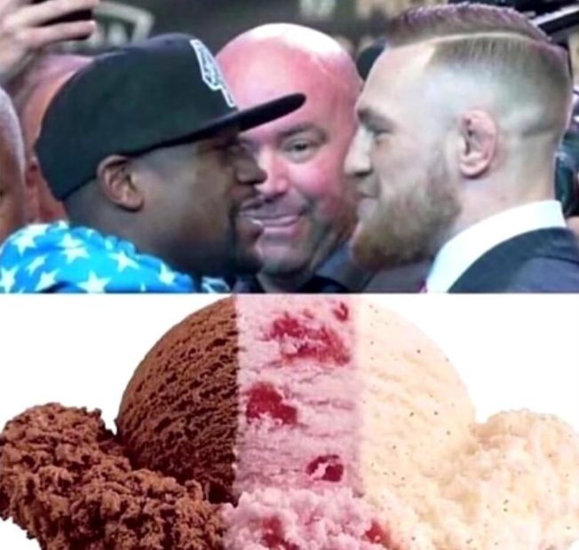 why the person on the middle is so red
