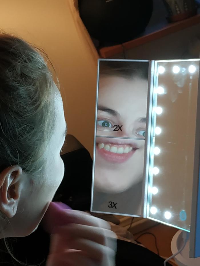 Caught my girlfriend doing her makeup this morning.