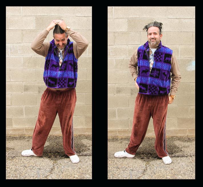 I coach HS Volleyball and always dress nicely for our matches. I told my team if they beat our rivals I’d give them 20$ to buy me an outfit at a thrift store for our last match. They picked out this beauty