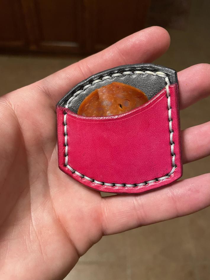 I made a sheath for a single pepperoni.