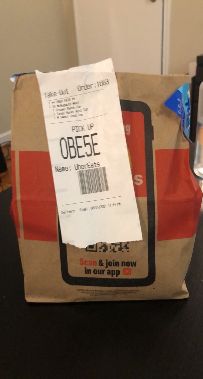 McDonalds/Uber Eats calling me out