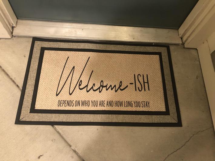 My new doormat sets expectations correctly