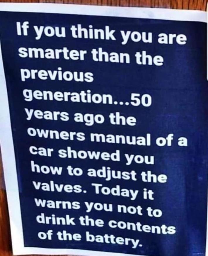 We are evolving, but in opposite direction.