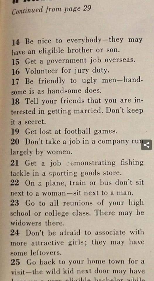 50's dating advice for women
