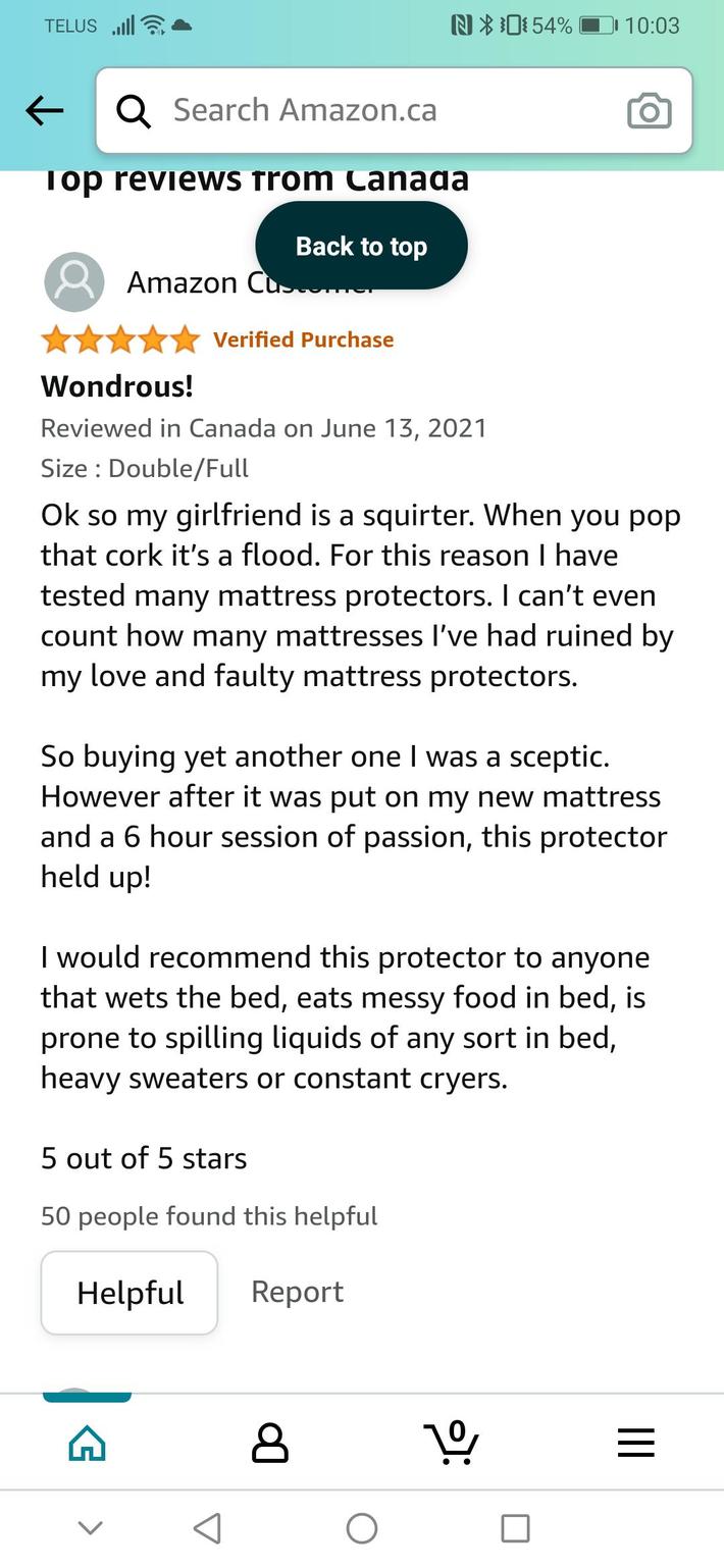 This review for a mattress protector 😂