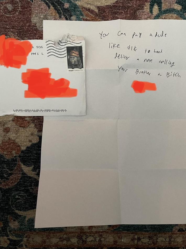 I received my first letter from my brother after he moved halfway across the country 🥲