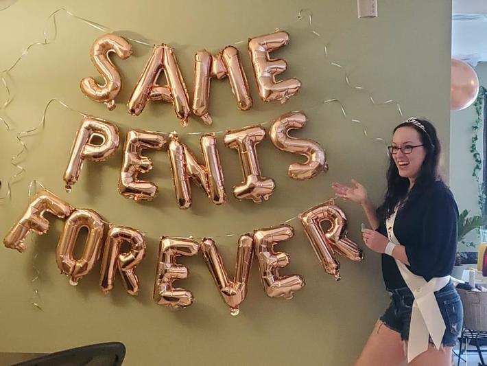 A bride with a sense of humor.