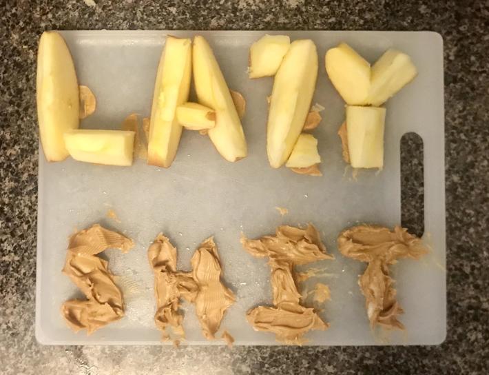 My wife asked for sliced apples &amp; peanut butter while I was trying to do important work…