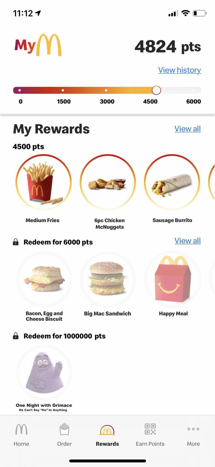 Saving up my points for the big prize. 🍔