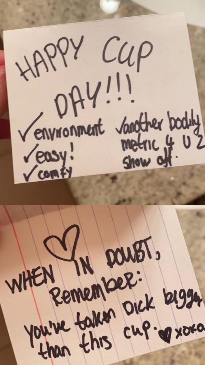 my sister has been trying to get me to use a diva cup for years. I finally agreed to trying it out. she made me a card