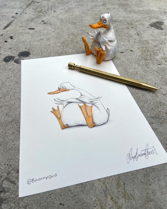 I tried to create a little model of my ‘Sitting Duck’ illustration… I think I’ll stick to drawing.