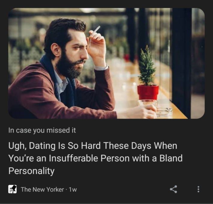 The New Yorker wants to throw hands it seems.