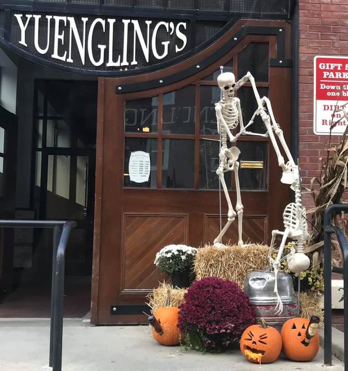 The Halloween display in front of the original Yuengling’s Brewery in Pottsville, PA