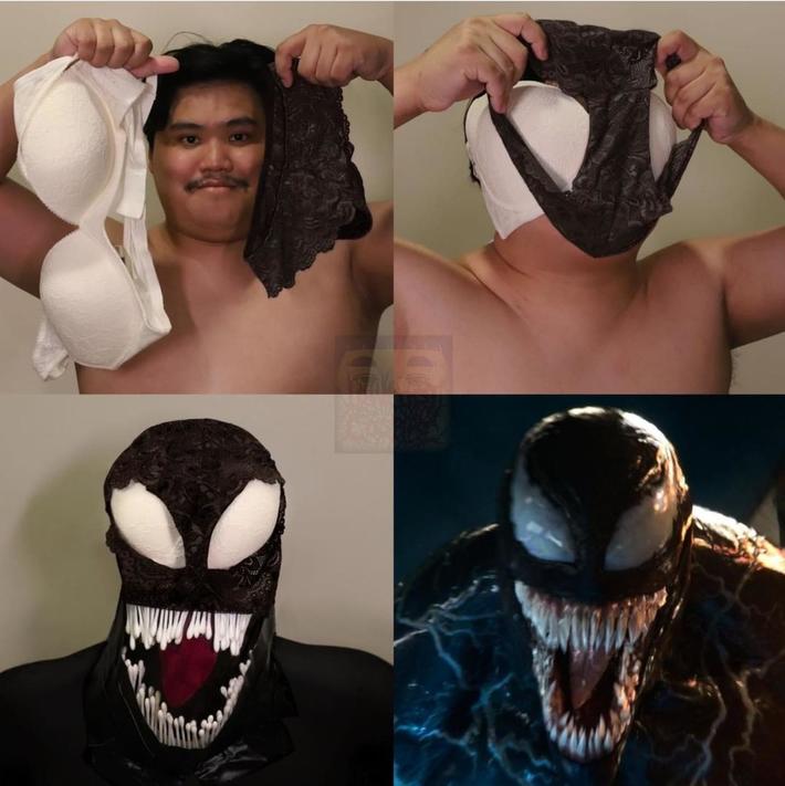 Venom Halloween costume (credit: Lowcostcosplay)