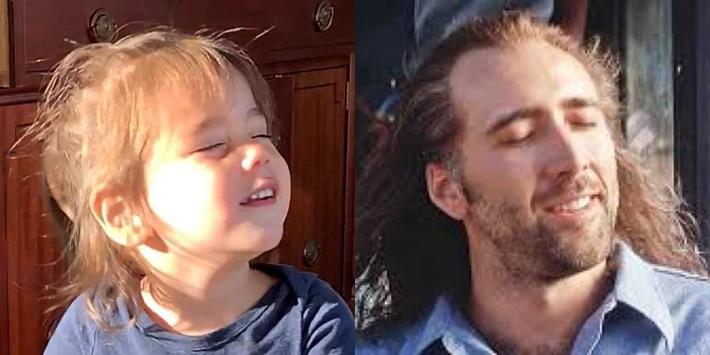 My daughter with that Nicholas Cage energy