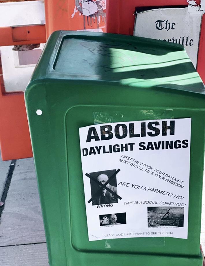 “First they took your daylight, next they’ll take your freedom”
