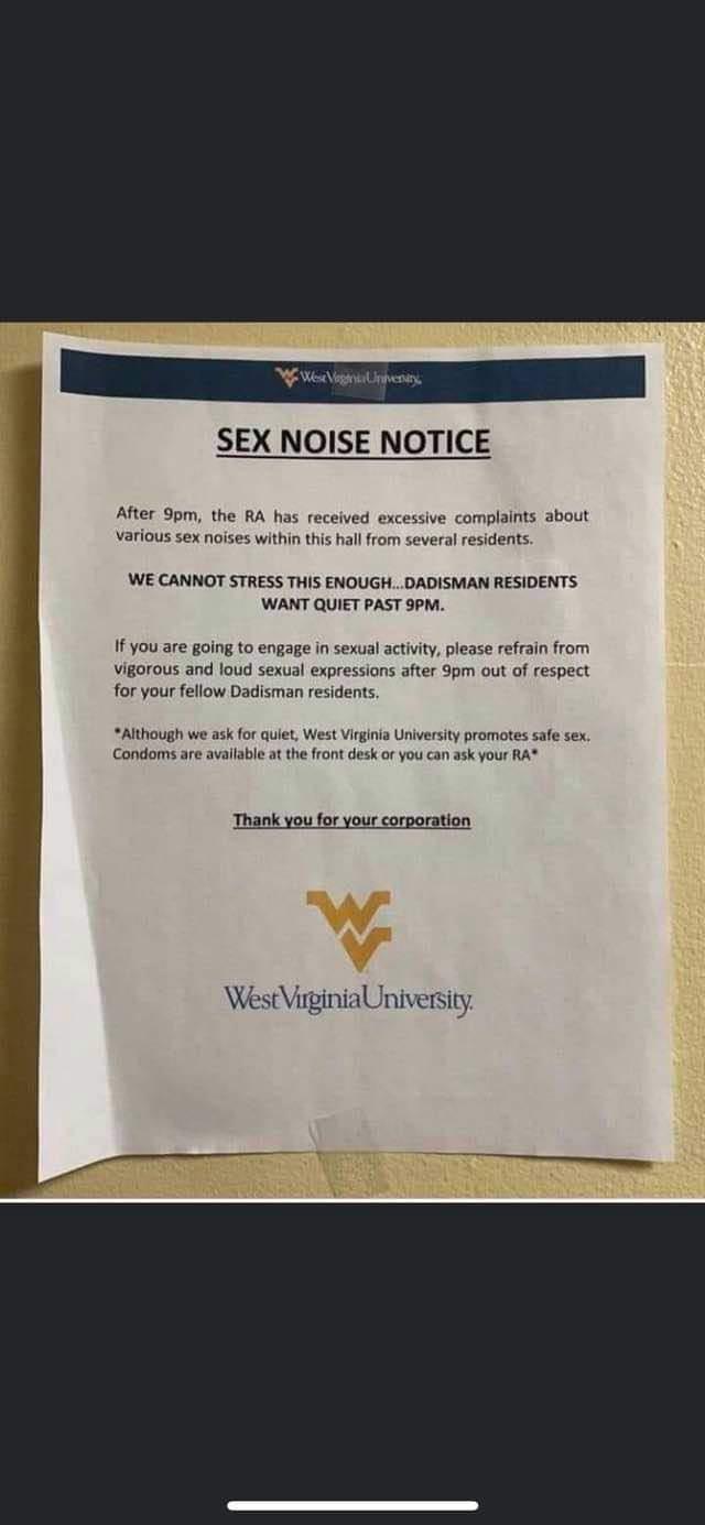 Use condoms and no loud moaning after 9PM