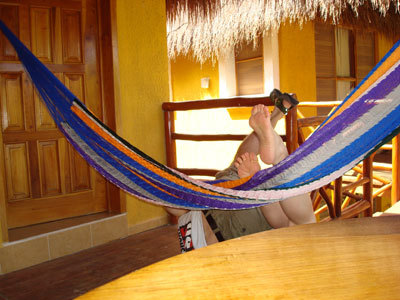 The plan was simple. (1) Set the camera timer. (2) Join my wife in the hammock.