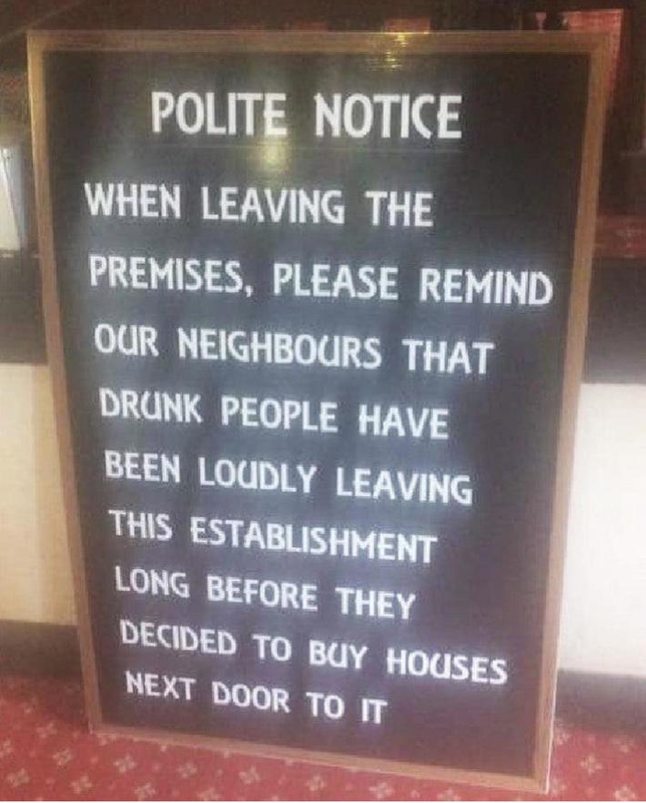 Polite notice