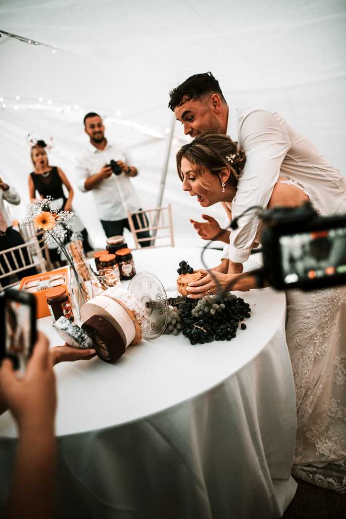 I accidently knocked over our wedding (cheese) cake