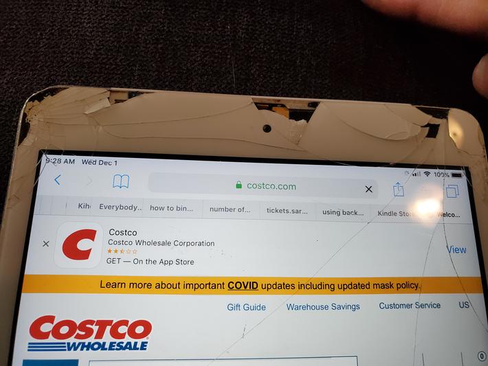 My mom's current IPad. She's not poor, guys, she could replace it. "Why do I need a new one? This works just fine."