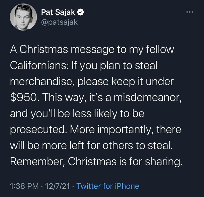 Christmas is a time for sharing.