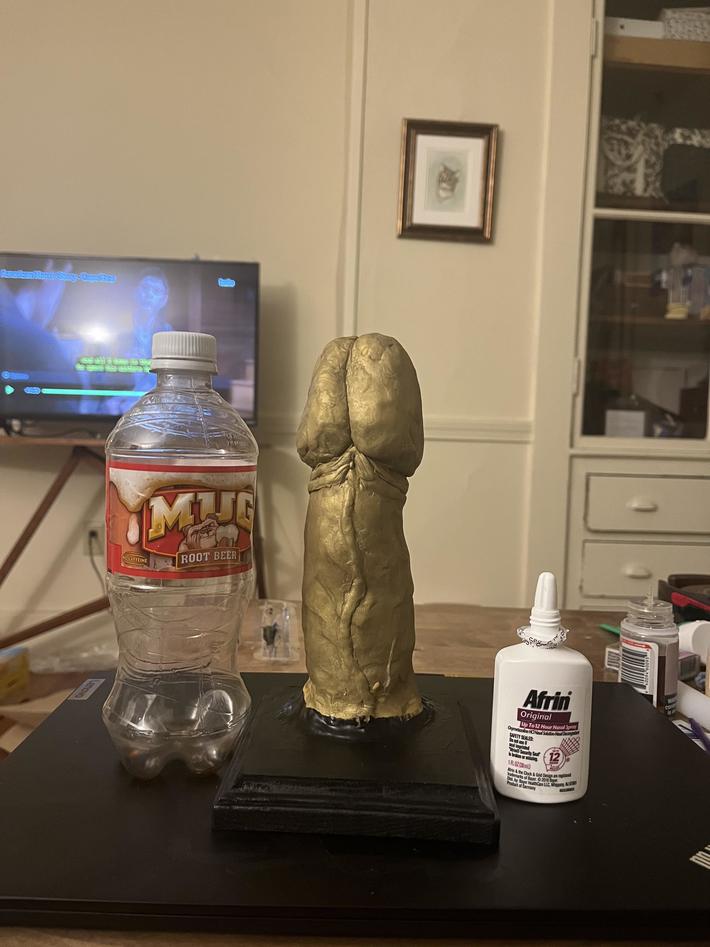 My friend just got promoted to lead osteologist so I made him a “boner of the year” trophy