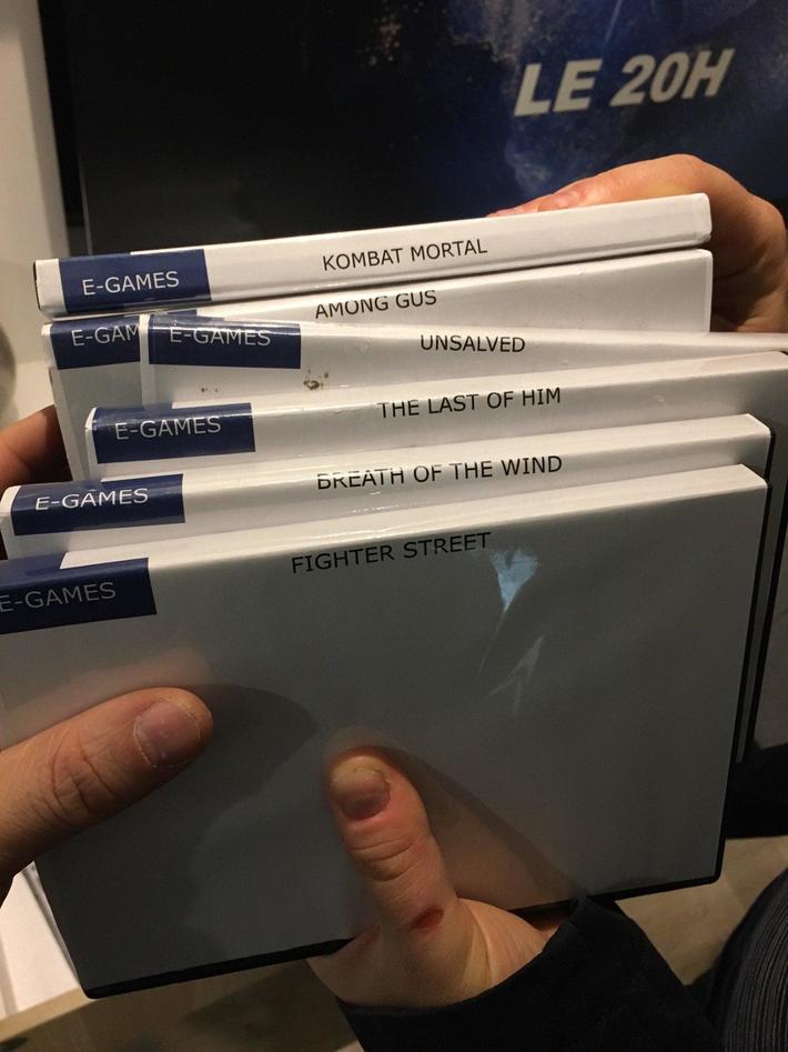 Fake game boxes in an IKEA showroom.