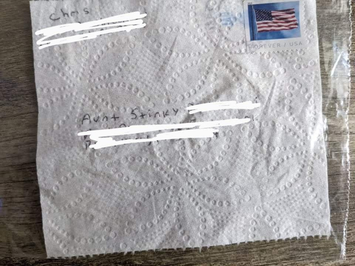 I mailed my sister one square of toilet paper and it was delivered.