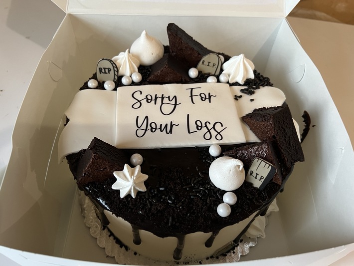 Today is my last day of work at this job, so I brought in a cake for everyone.
