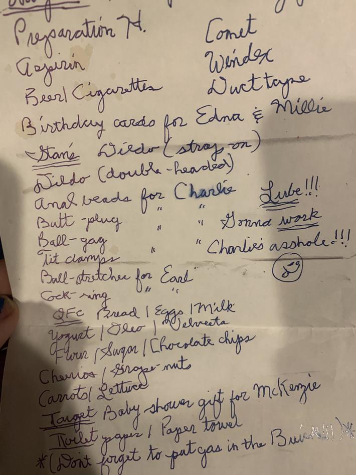 found someone’s spicy shopping list
