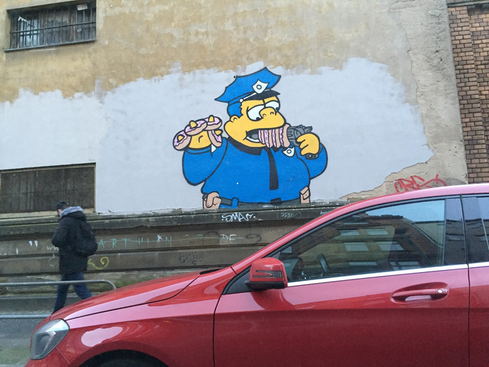 On my way to work today in Frankfurt, germany. They did it right next to the courthouse.