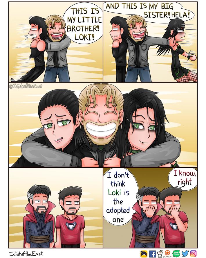 Loki does look more like Hela, well except when Loki is in his ice giant form