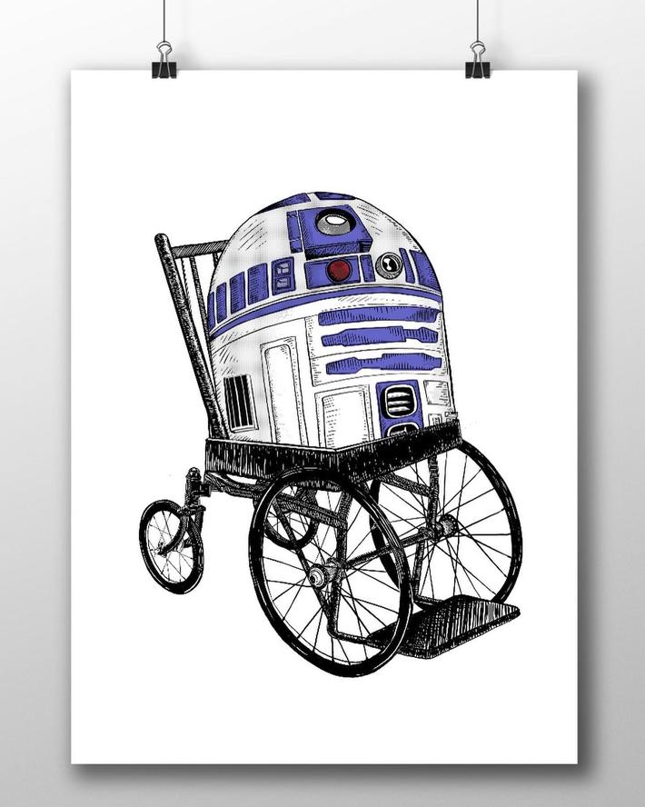 Here’s a drawing I just finished. I call it, “FDR2D2.”