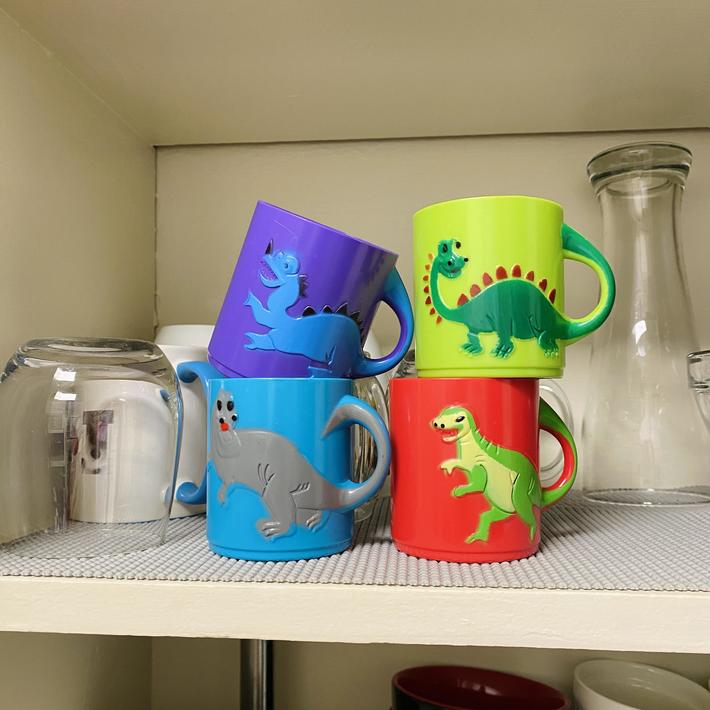 I asked my husband to buy some cheap plastic drinking cups so that we don’t always have to drink from glass cups and potentially break them while handling them. This is what he bought… (and no we don’t have kids)