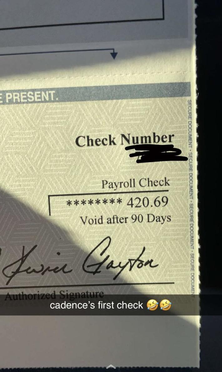 My little brothers first ever paycheck… Wow