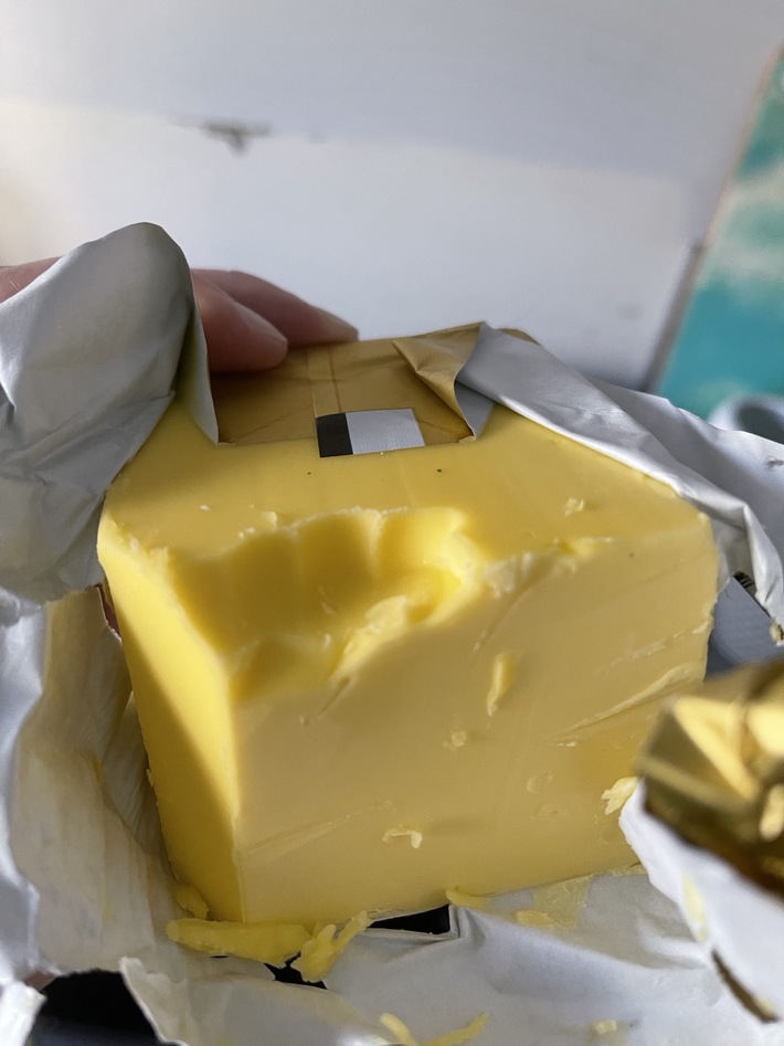 I’m very patiently waiting for my fiancé to wake up so I can find out why there is a bite mark in the butter…