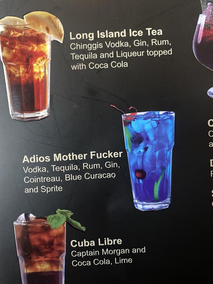“adios mother fucker”