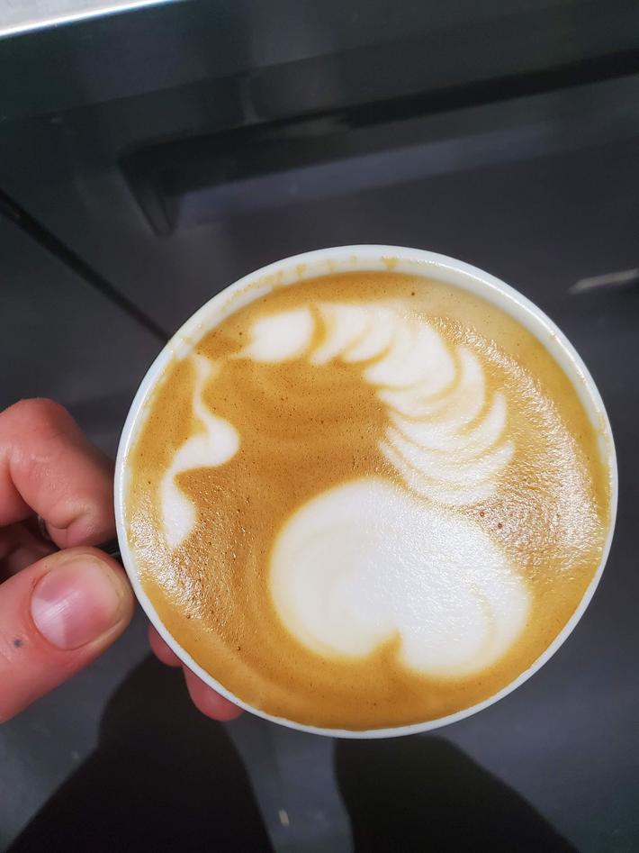 Nsfw latte art my friend made it!