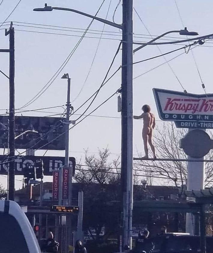 At least the cops were close to the donut shop.