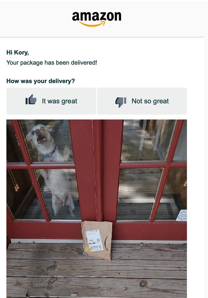 My dad got an email from Amazon….