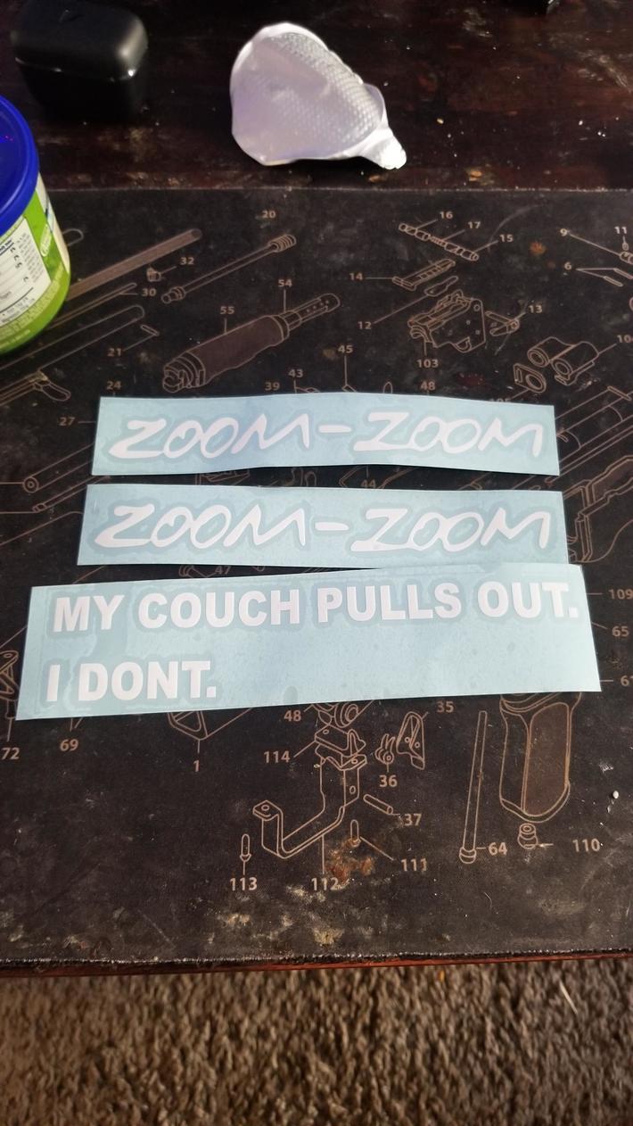 I ordered Zoom Zoom stickers for my Mazda...they included more.