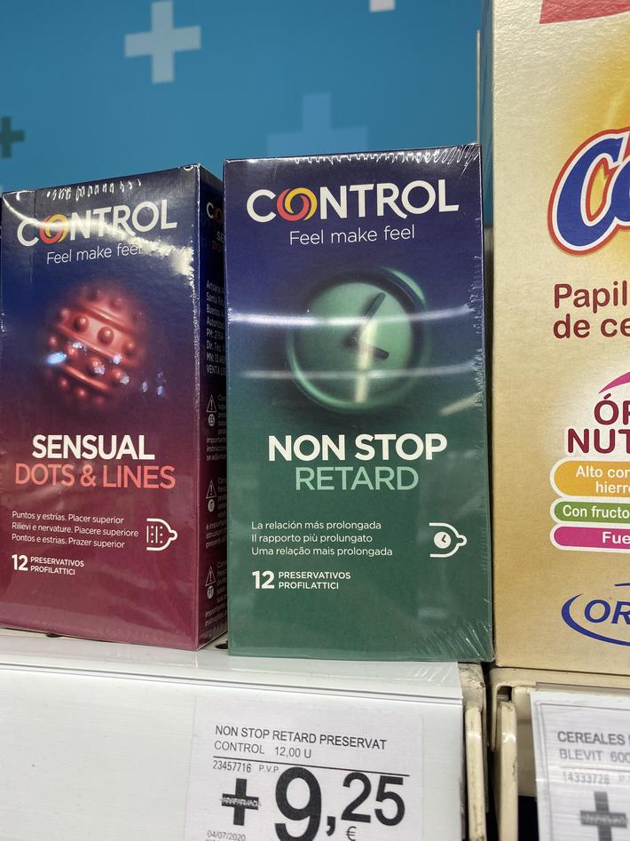 Seen on Spanish condom packaging