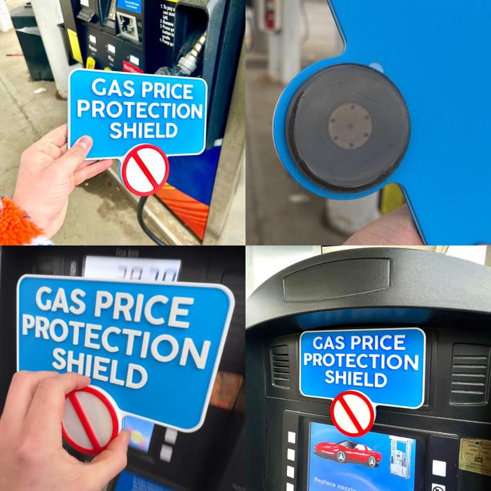 I invented the Gas Price Protection Shield to help ease the pain at the pump these days.