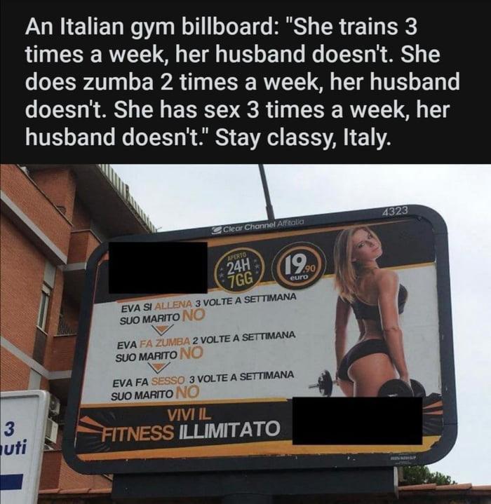 An Italian billboard…