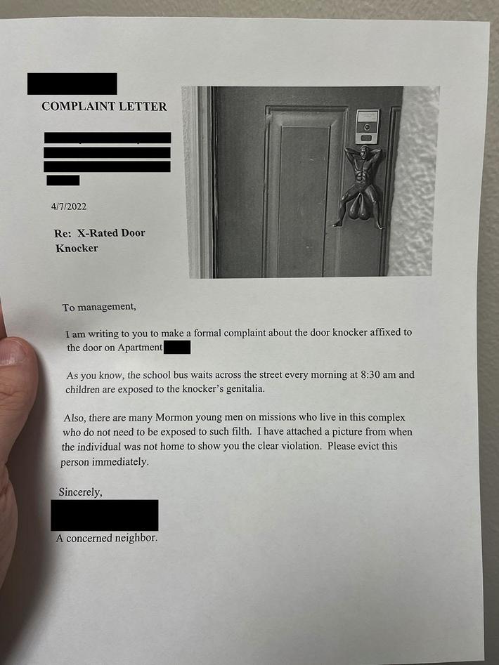 Annoying neighbor complains about my balls.
