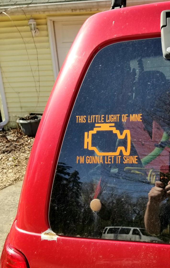 Saw this sticker on the back of a car while working, definitely had a good laugh