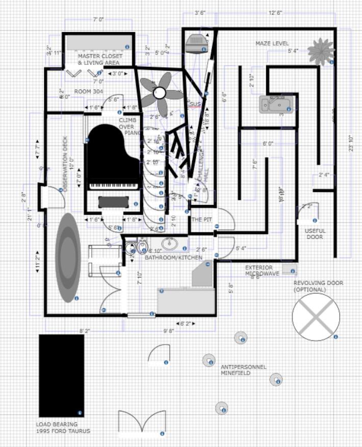 My friend (who is an engineering major) designed a floor plan in 30 minutes